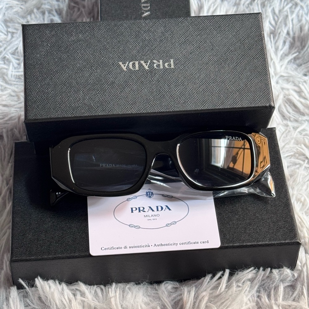Prada Black and Gold Sunglasses